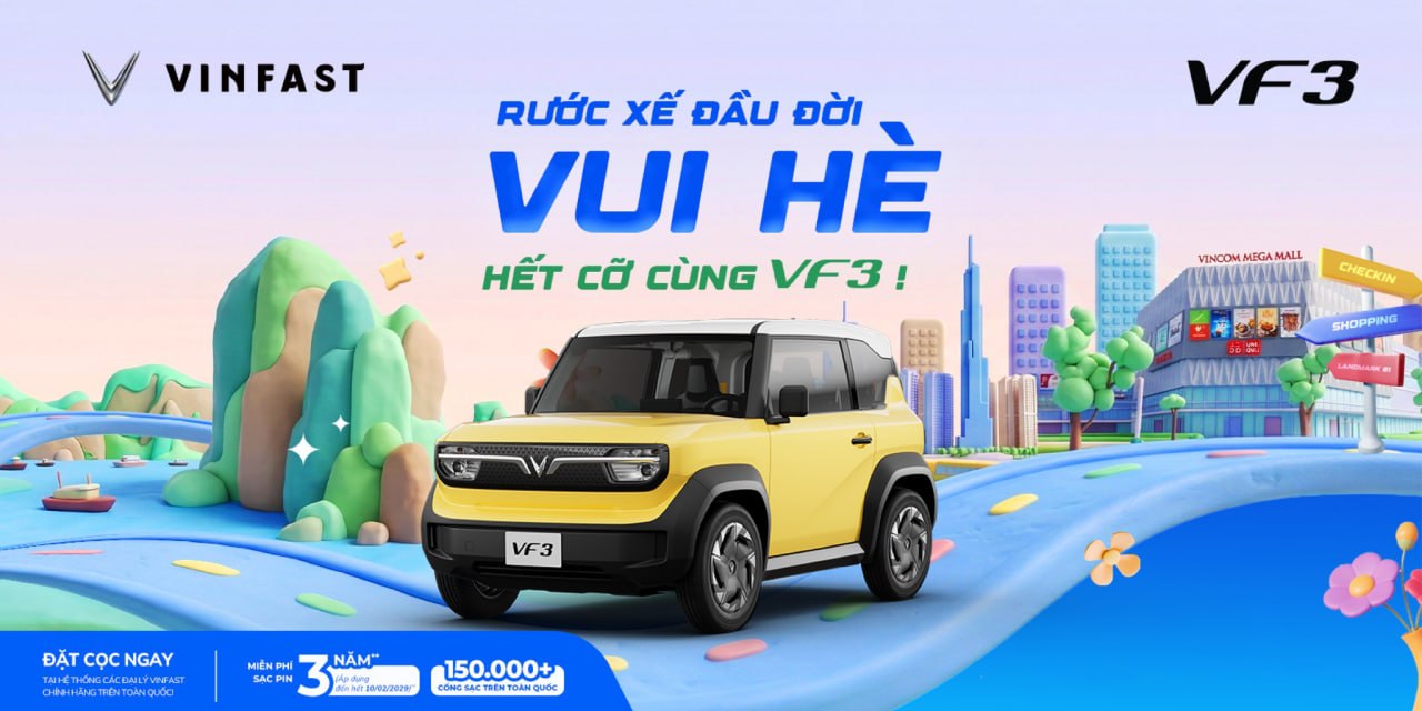 VinFast VF 3 xe đầu đời cá tính cho mùa hè